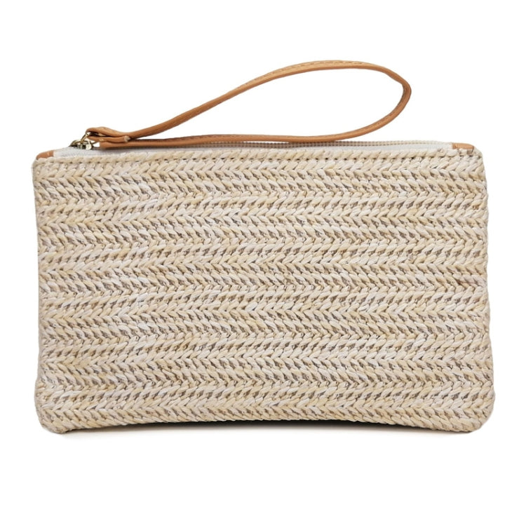 Borsa da spiaggia estiva da donna con pochette in paglia beige