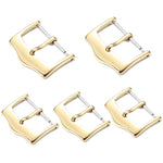 Set 10 fibbie ad ardiglione in acciaio inox placcato IP