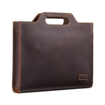 Cartella da lavoro vintage in pelle con tracolla 36x28x5 cm