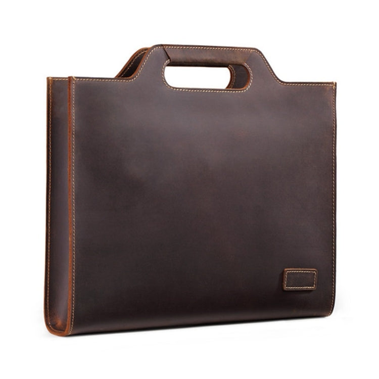 Cartella da lavoro vintage in pelle con tracolla 36x28x5 cm