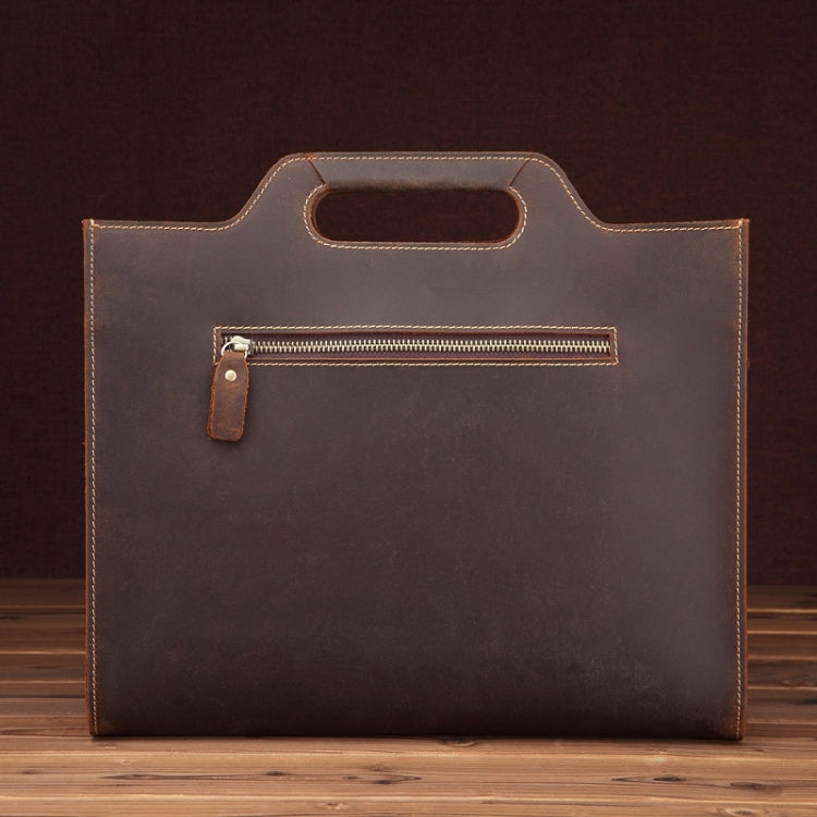 Cartella da lavoro vintage in pelle con tracolla 36x28x5 cm