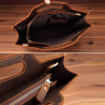 Cartella da lavoro vintage in pelle con tracolla 36x28x5 cm