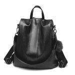 Zaino donna in pelle PU vintage nero e khaki 32x31x15cm