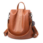 Zaino donna in pelle PU vintage nero e khaki 32x31x15cm