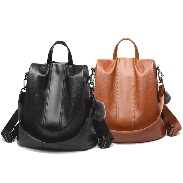 Zaino donna in pelle PU vintage nero e khaki 32x31x15cm