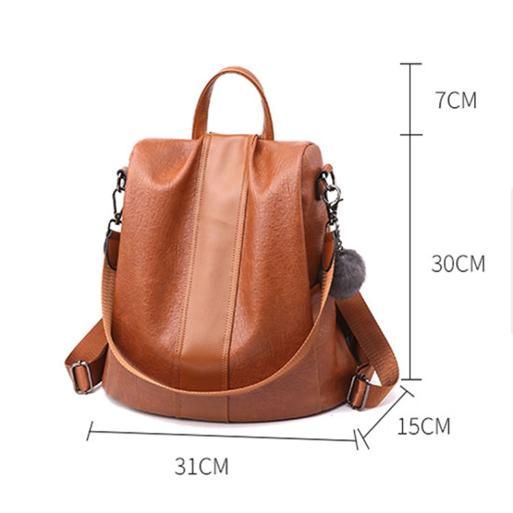 Zaino donna in pelle PU vintage nero e khaki 32x31x15cm