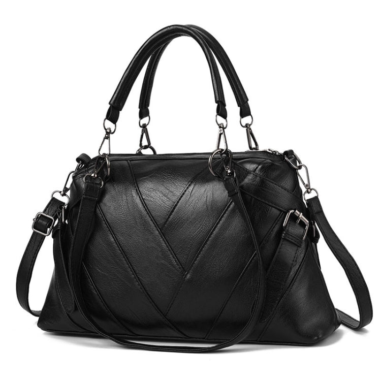 Borsa a mano in pelle PU colorblock geometrica 38x23x11 cm