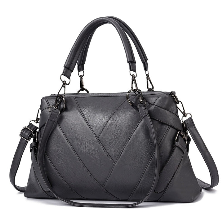 Borsa a mano in pelle PU colorblock geometrica 38x23x11 cm