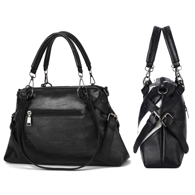 Borsa a mano in pelle PU colorblock geometrica 38x23x11 cm