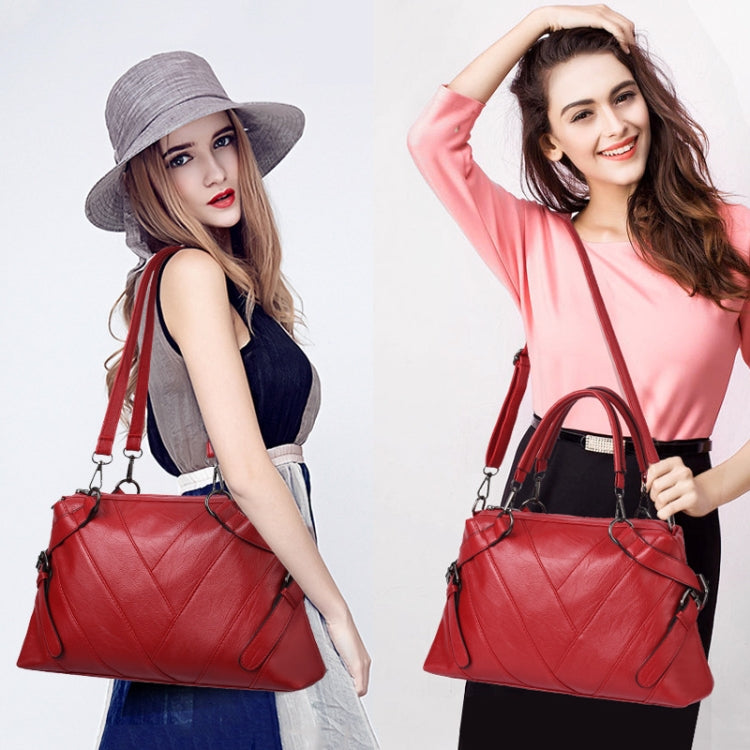 Borsa a mano in pelle PU colorblock geometrica 38x23x11 cm