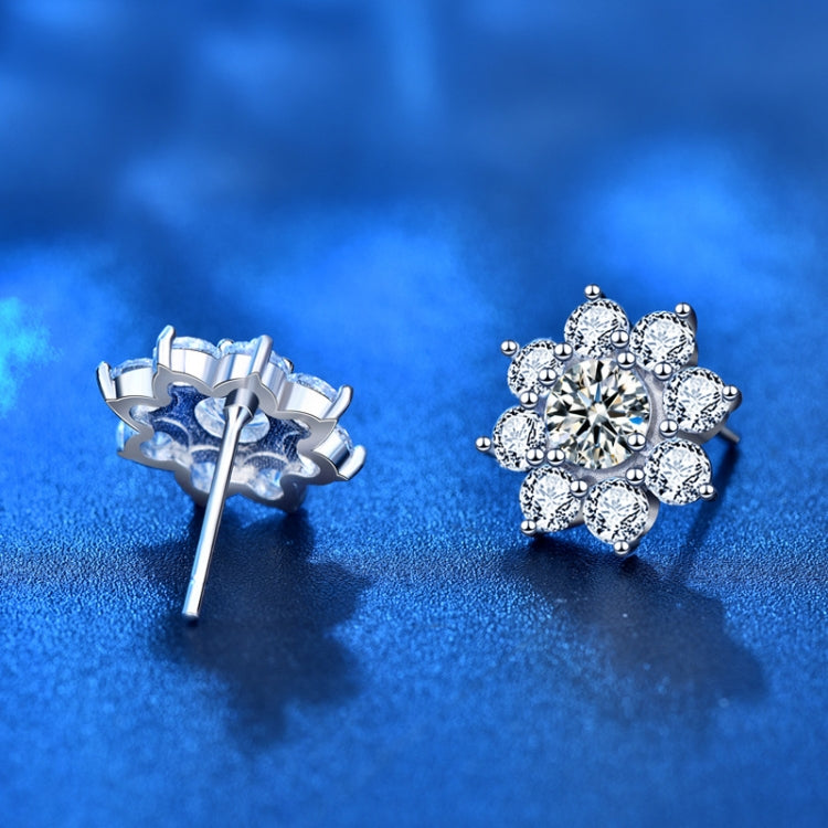 Orecchini girasole argento 925 con moissanite 12 mm