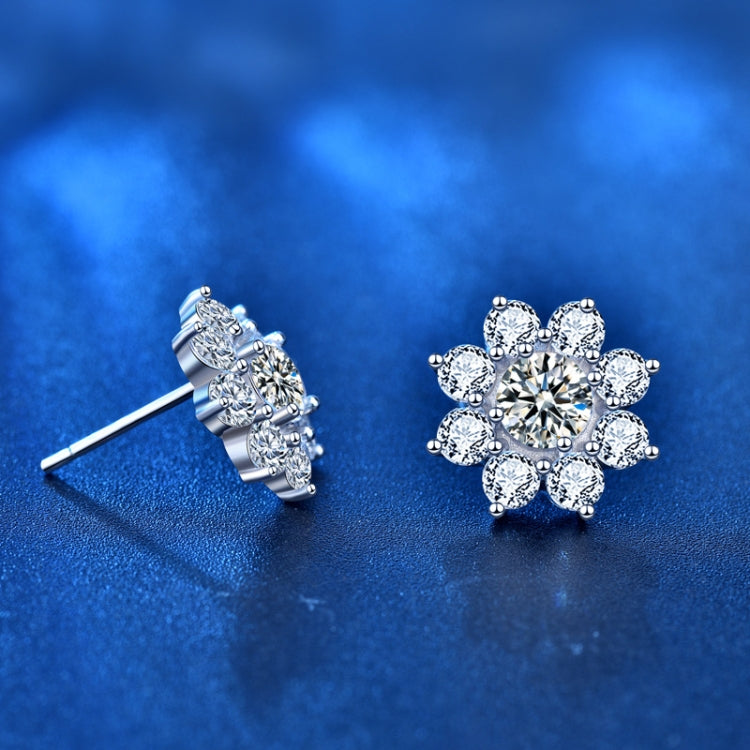 Orecchini girasole argento 925 con moissanite 12 mm