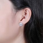 Orecchini girasole argento 925 con moissanite 12 mm