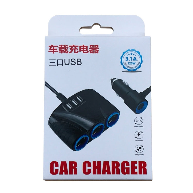 Caricabatteria auto USB 3 in 1 120W 3-5 porte