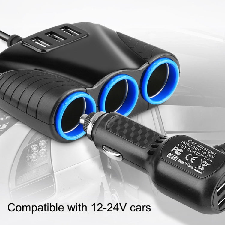 Caricabatteria auto USB 3 in 1 120W 3-5 porte