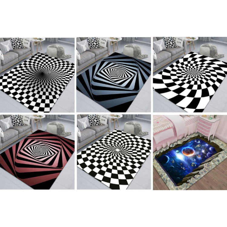 Tappeto rettangolare geometrico 3D in poliestere