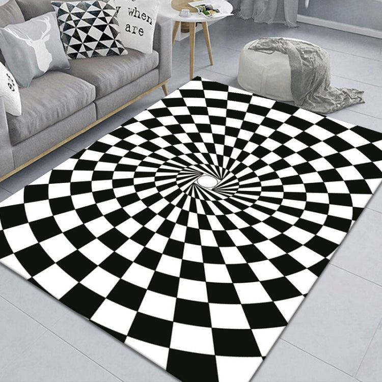Tappeto rettangolare geometrico 3D in poliestere