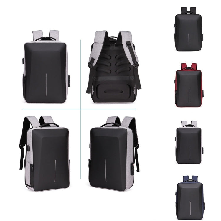 Zaino antifurto rigido con porta USB e scomparto laptop 15,6"