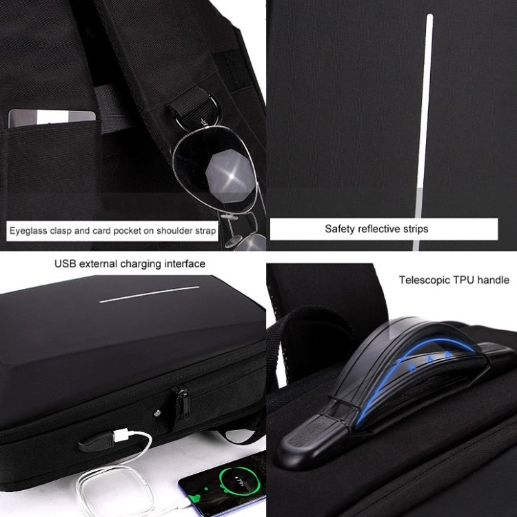 Zaino antifurto rigido con porta USB e scomparto laptop 15,6"