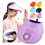 Cappello estivo a tesa larga con ventilatore USB ricaricabile