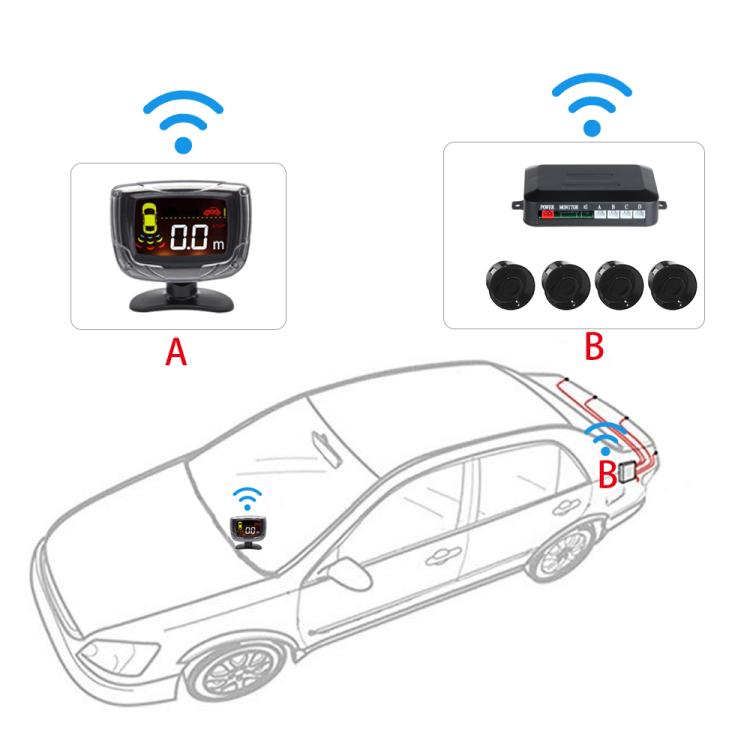 Radar wireless con display LED e allarme retromarcia
