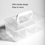 Scatola porta medicinali in plastica trasparente con maniglia