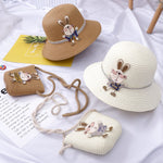 Cappello da sole in paglia per bambini 2-8 anni