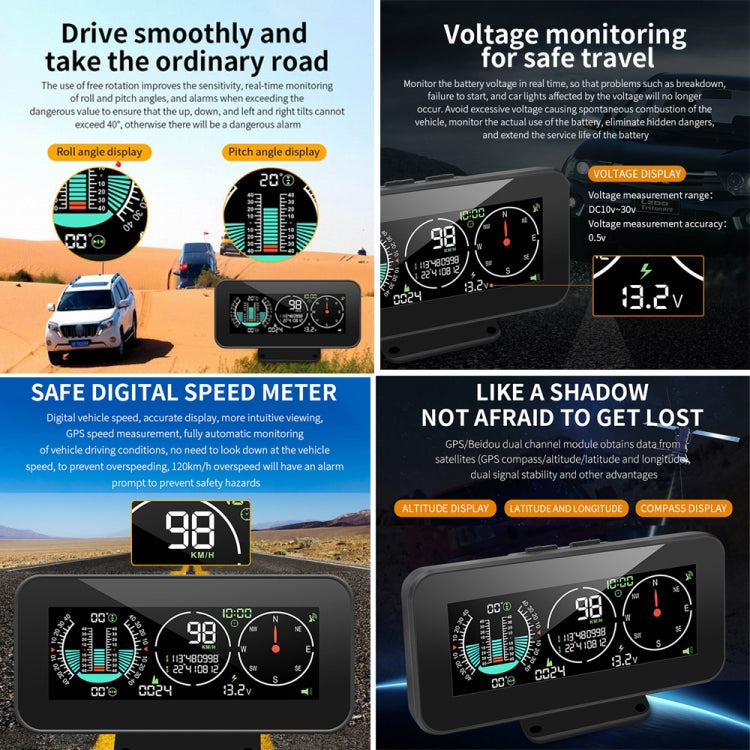 Display HUD auto M60 con GPS, bussola e altitudine