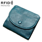 Portamonete in vera pelle con fibbia naturale 12x12 cm