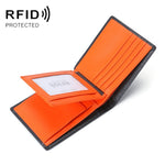 Portafoglio corto antifurto RFID in pelle con slot carte