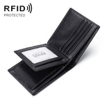 Portafoglio corto antifurto RFID in pelle con slot carte