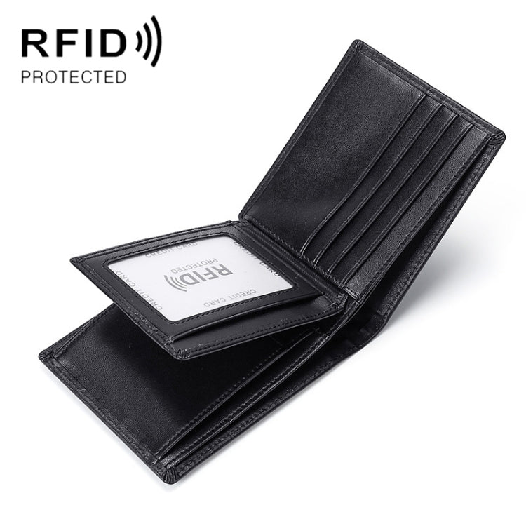 Portafoglio corto antifurto RFID in pelle con slot carte