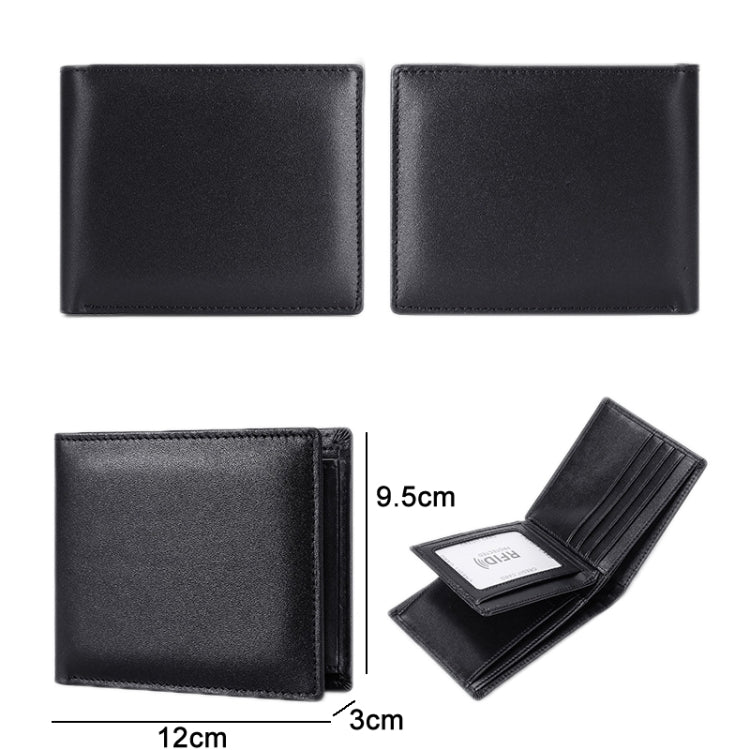 Portafoglio corto antifurto RFID in pelle con slot carte