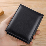 Portafoglio corto antifurto RFID in pelle con slot carte