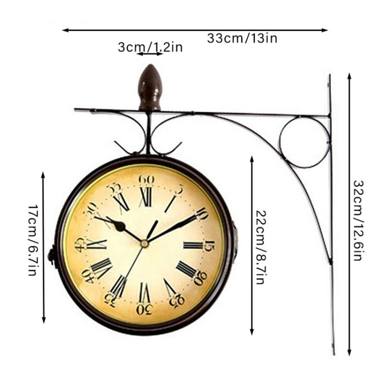 Orologio da parete doppio lato in ferro 33x29 cm