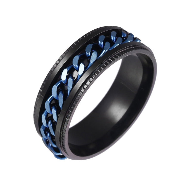 2 Anelli a Catena Girevoli in Acciaio Uomo Dark Blue
