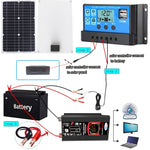Inverter 12V a 220V/110V con regolatore 30A e pannello 18W