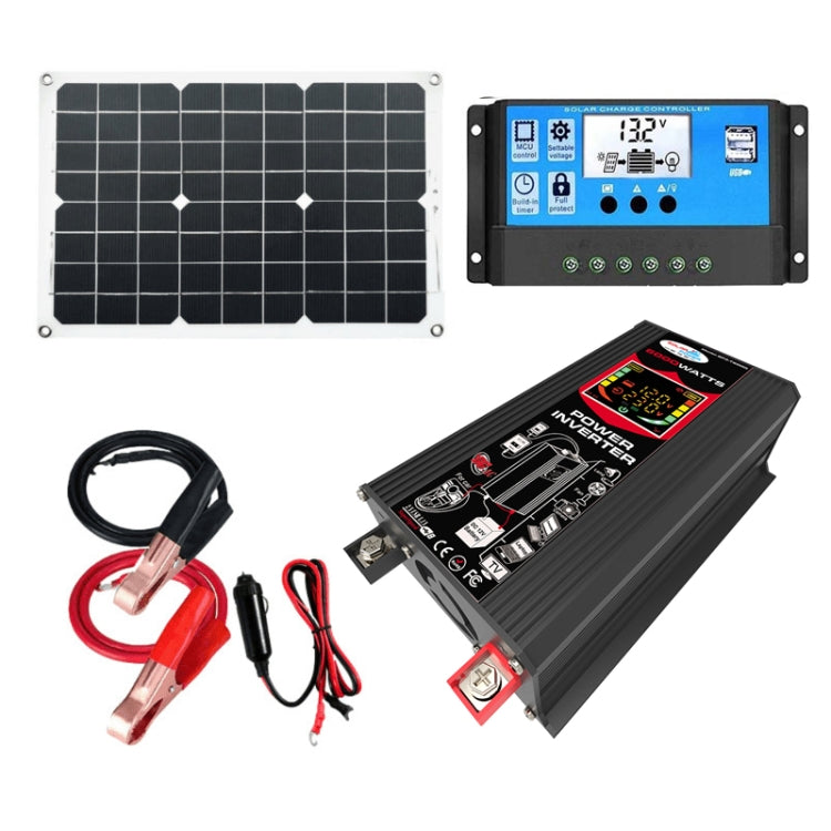 Inverter 12V a 220V/110V con regolatore 30A e pannello 18W