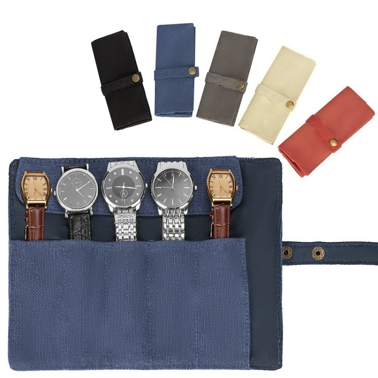 Custodia portatile in tela di nylon per 5 orologi