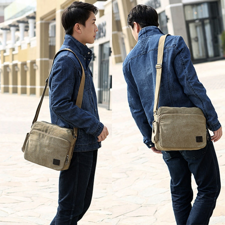 Borsa a spalla singola in tela vintage da uomo