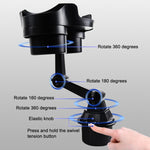 Portabicchieri auto girevole con porta cellulare e slot carte