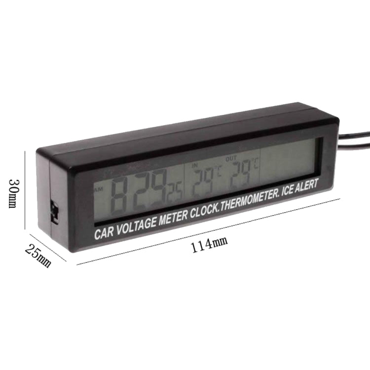 Display LED 4 in 1 temperatura, orologio e tensione auto