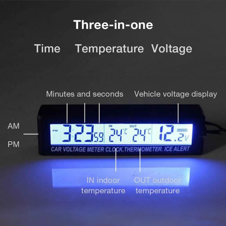 Display LED 4 in 1 temperatura, orologio e tensione auto