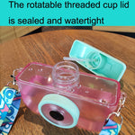Bicchiere di plastica con cannuccia 400 ml colorato