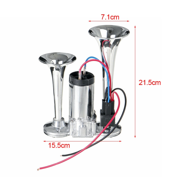 Clacson auto 600dB metallo doppio tubo con relè 12-24V