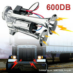Clacson auto 600dB metallo doppio tubo con relè 12-24V