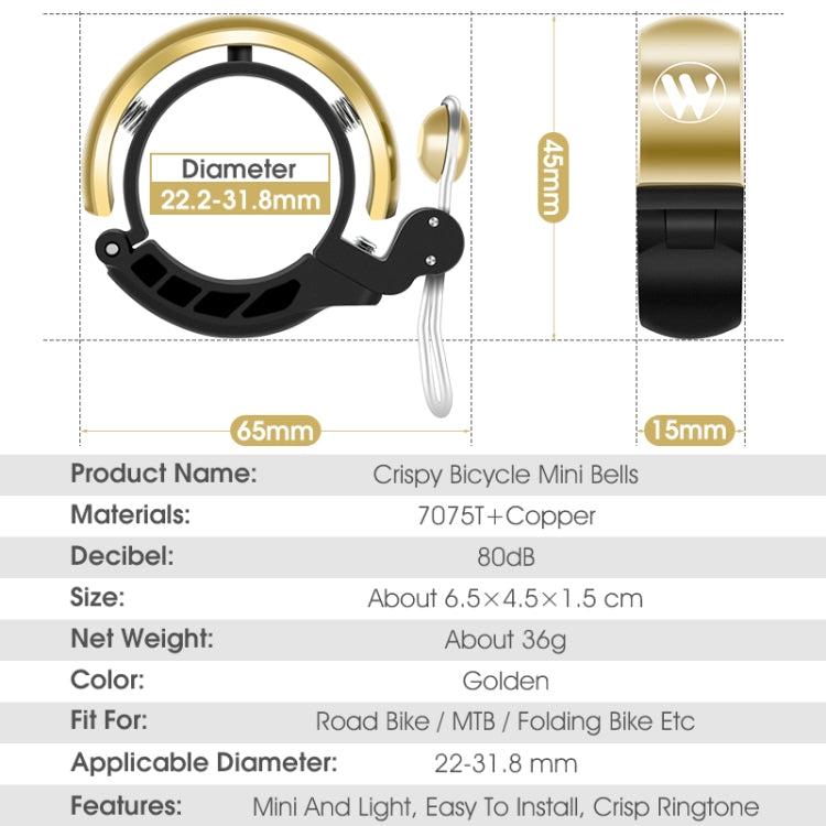 Campanello in rame per bicicletta West Biking 80dB