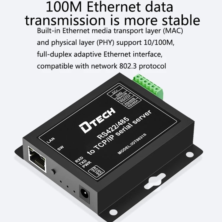 DTECH IOT9031B Server Porta Seriale RS485/422 a TCP/IP Ethernet