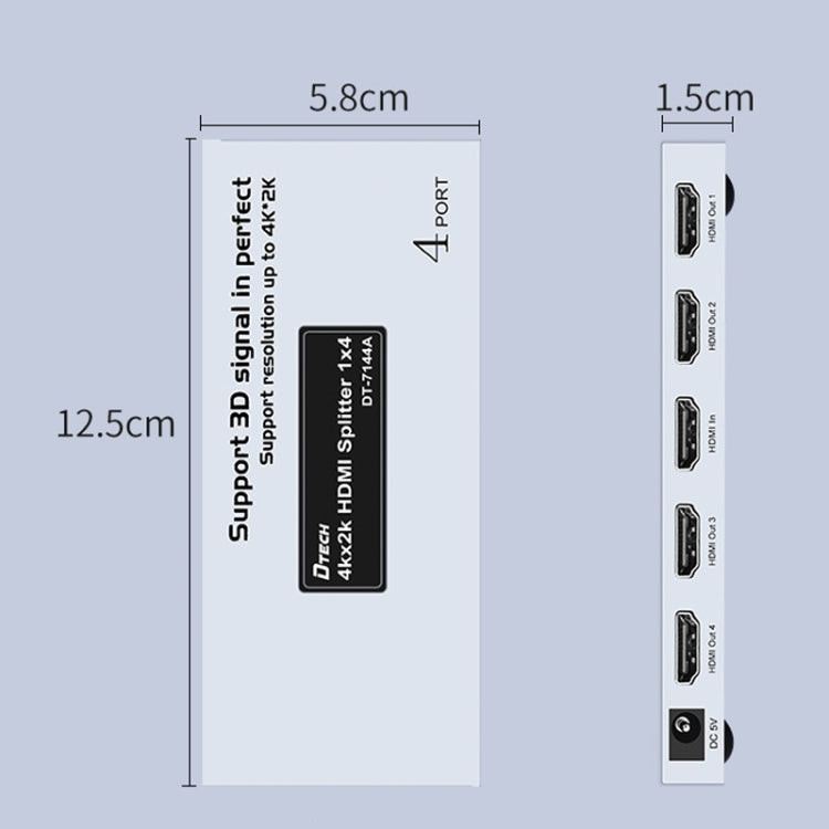DTECH DT-7144A Splitter HDMI 1 In 4 Out 4K 30Hz