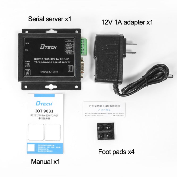 Server seriale DTECH RS232/485/422 a TCP 3 in 1